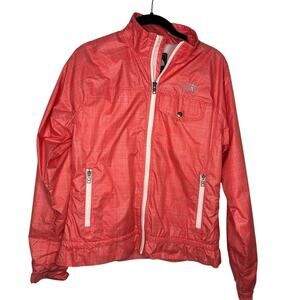North Face Full Zip Windbreaker Jacket Women's Size Medium Lined Hiking Pink